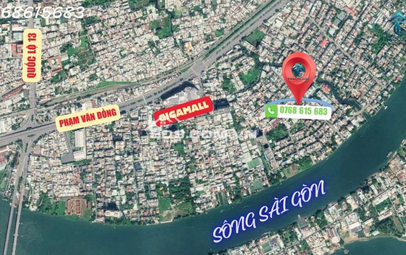 Bán biệt thự ven sông kề Gigamall Phạm Văn Đồng, Thủ Đức: 129m2, 3 tầng, 6PN, 16.5 tỷ - Sổ hồng, giá tốt, ở ngay!